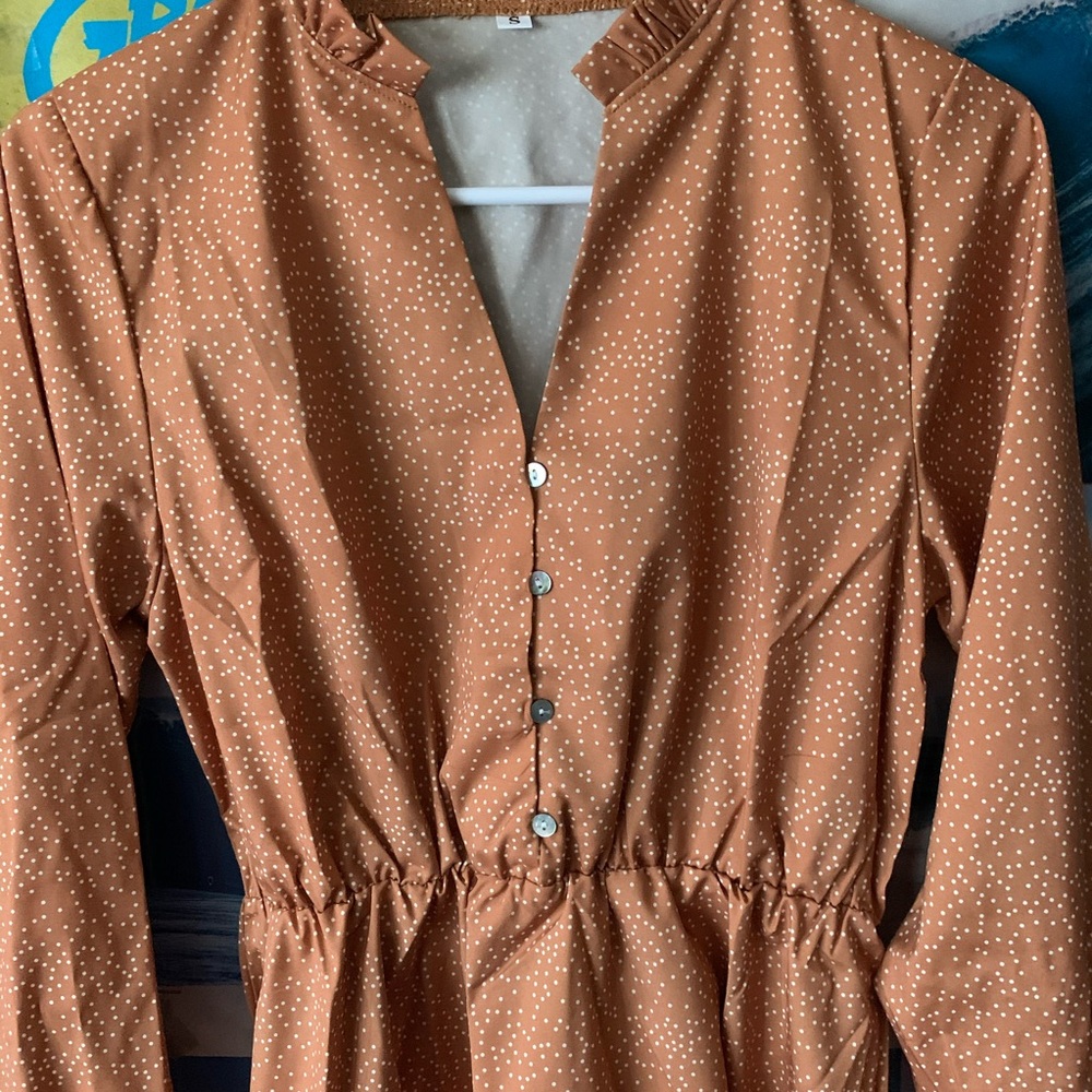 Mustard Polkadot Dress - Picture 10 of 13